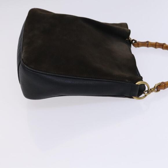 GUCCI Bamboo Hand Bag Suede Leather Brown Gold 001 1705 001 1705 - Picture 4 of 12
